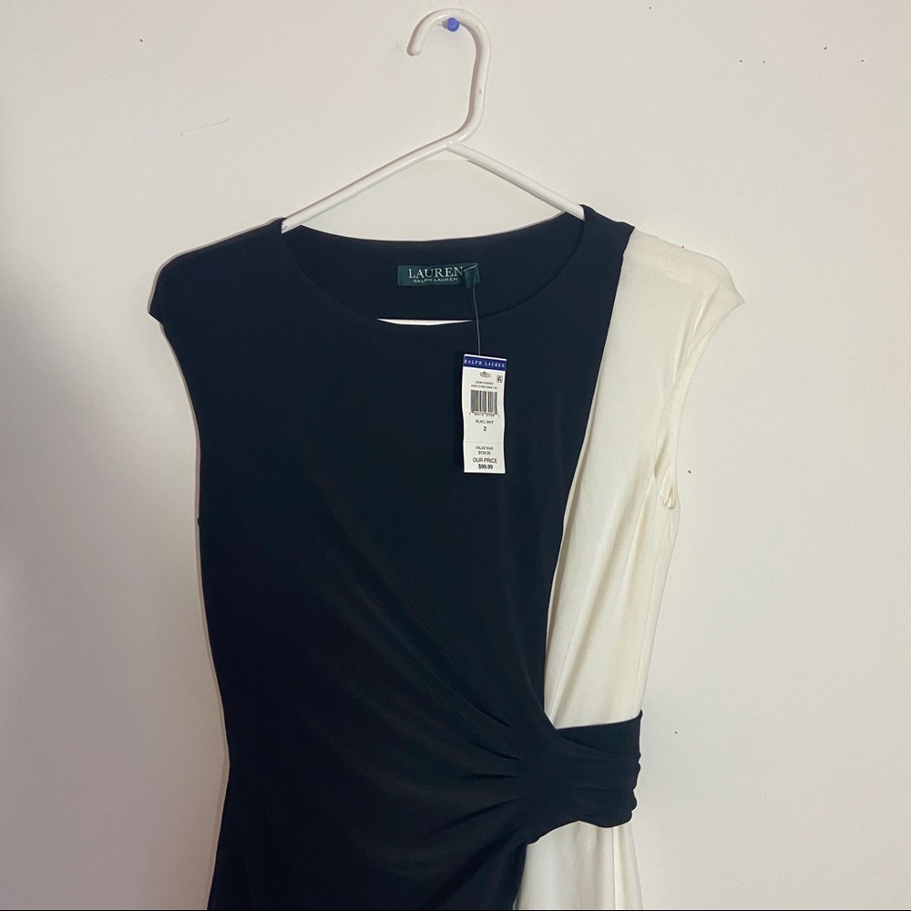 Lauren Ralph Lauren Black & White Dress Size 2 NWT